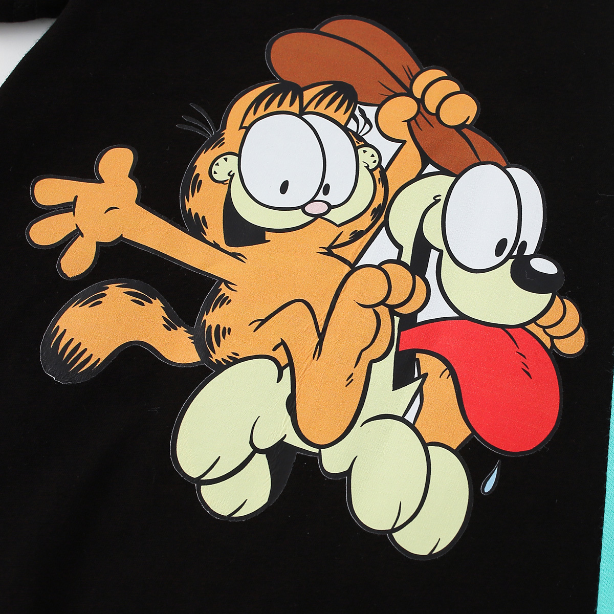 hibobi x Garfield Toddler Boy Cotton Cute Cartoon Letter Print Shoulder Buttons T-shirt Wholesale