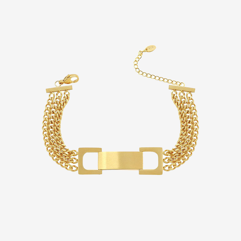限时促销价-Hardcore Metal Splicing Three Layer Skinny Chain Bracelet