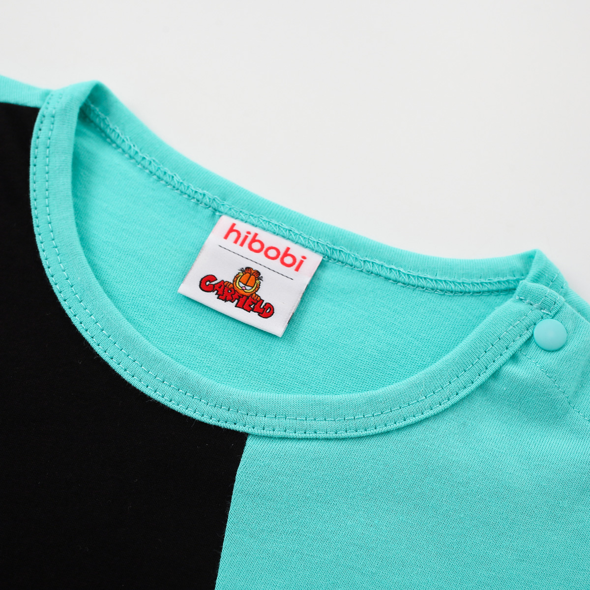 hibobi x Garfield Toddler Boy Cotton Cute Cartoon Letter Print Shoulder Buttons T-shirt Wholesale