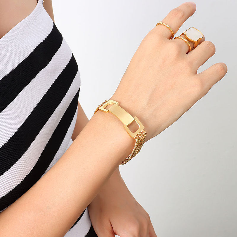 限时促销价-Hardcore Metal Splicing Three Layer Skinny Chain Bracelet
